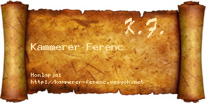 Kammerer Ferenc névjegykártya